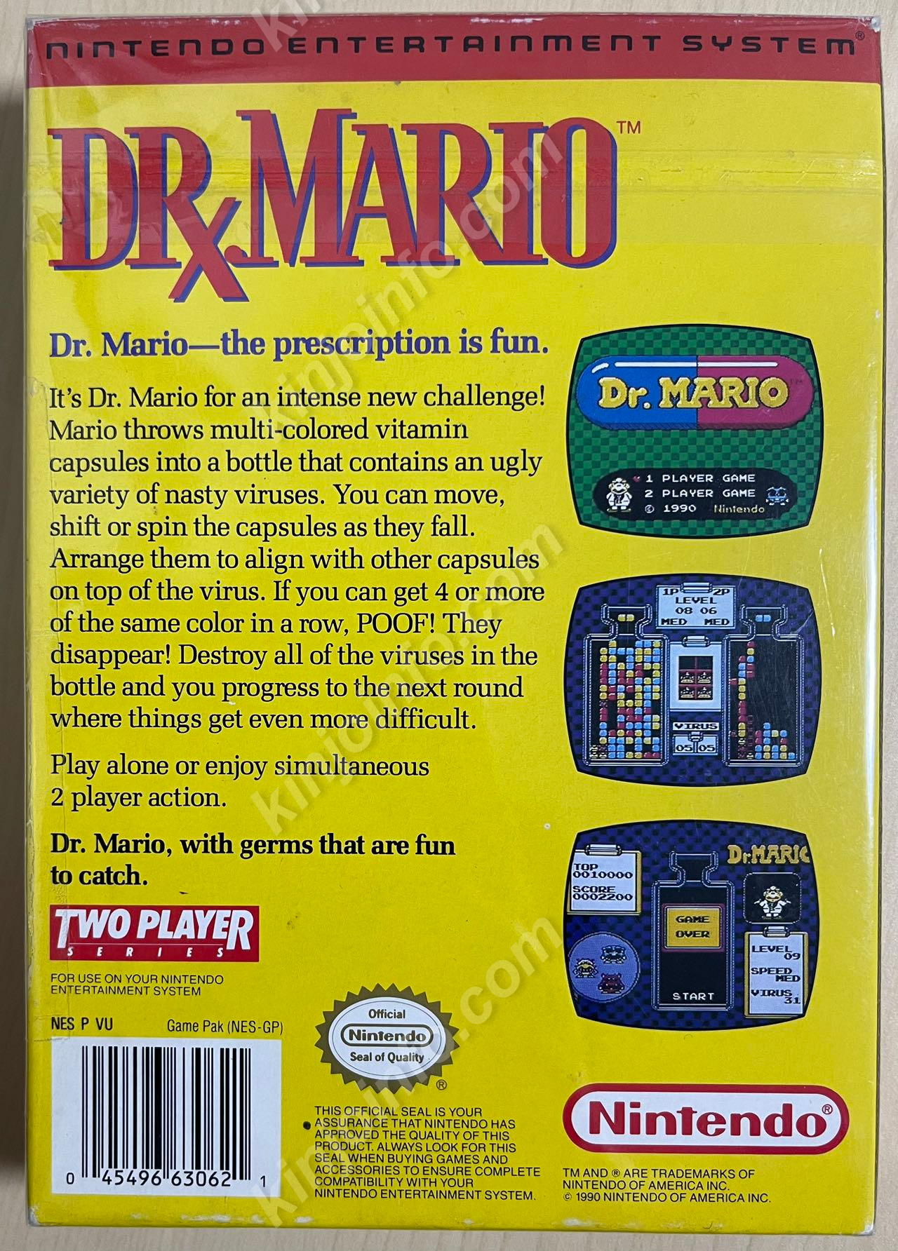 Dr. MARIO『ドクターマリオ』【中古美品・NES北米版】 / kinjoinfo