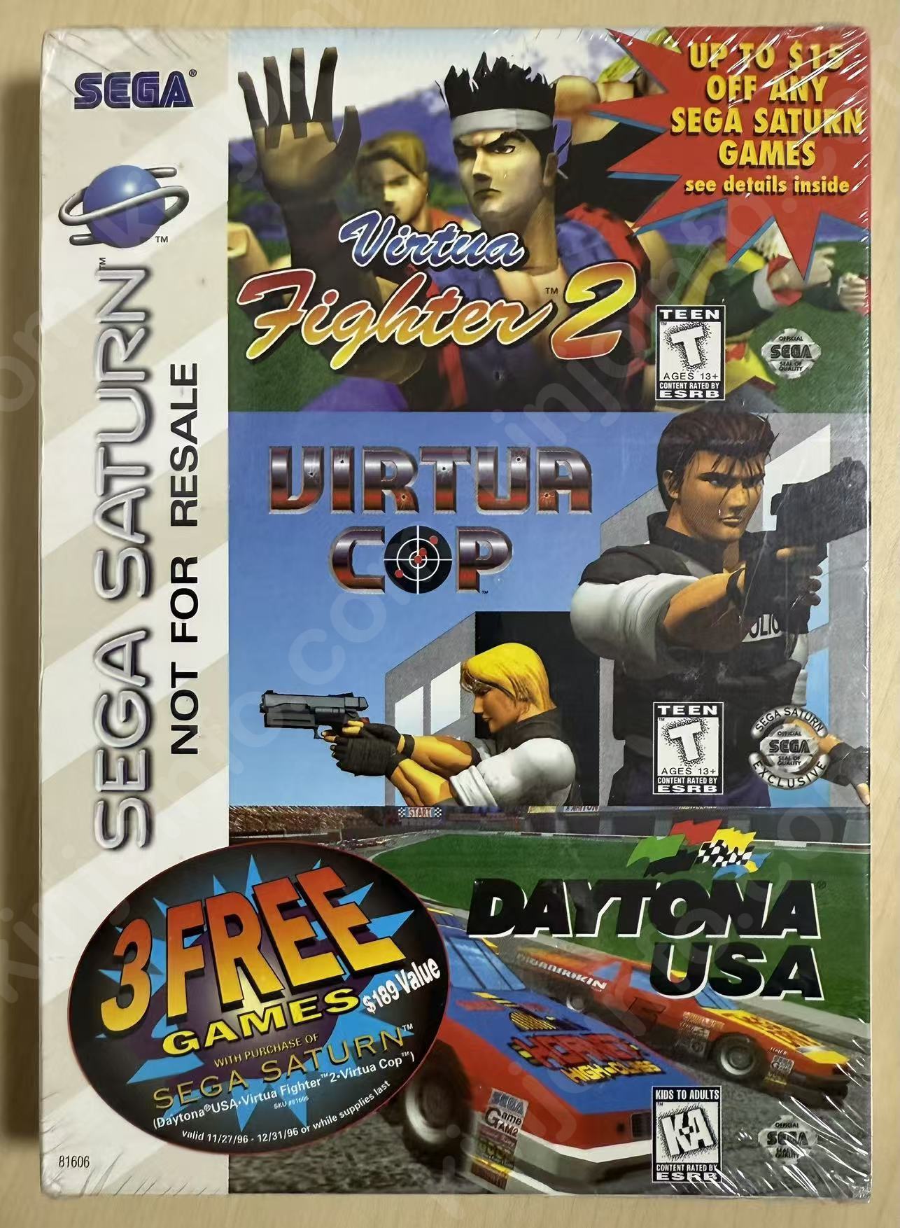Virtua Fighter 2 / Virtua Cop / Daytona USA 3 Free Games（バーチャファイター2 / バーチャコップ / デイトナUSA 3フリーゲームス）【新品未開封・SS北米版】