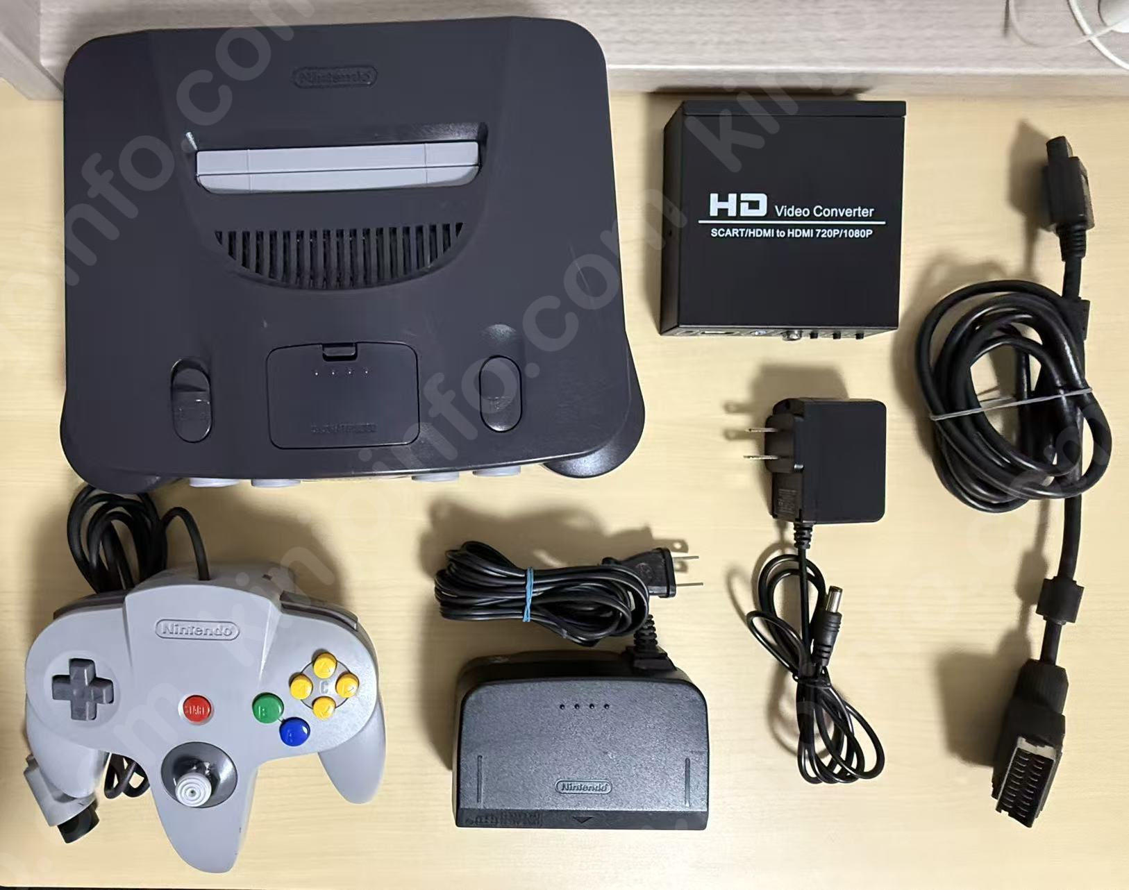 ニンテンドー64 本体一式（RGB出力対応改造済） (Nintendo 64 Console RGB Modded)【中古美品・N64日本版】