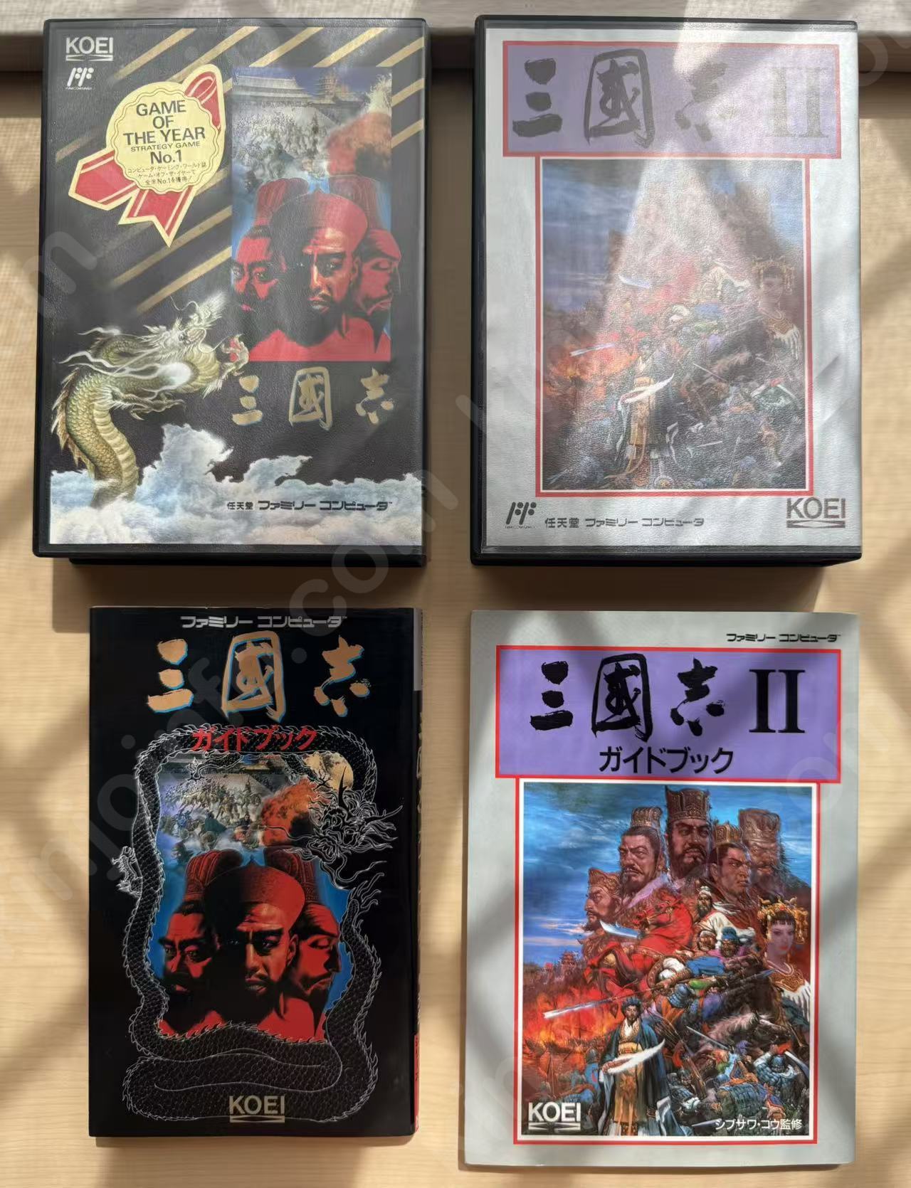 三國志（Romance of the Three Kingdoms）２本セット【中古美品・FC日本版】