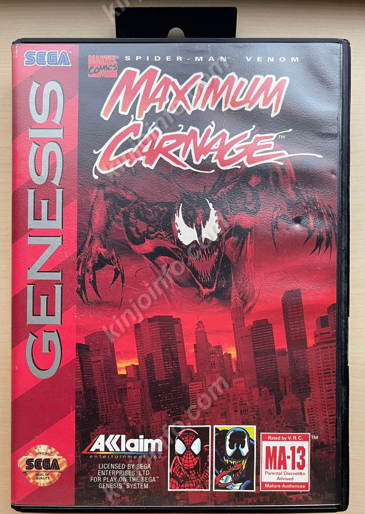 MAXIMUM CARNAGE（スパイダーマン&ベノム カーネイジの逆襲）【中古美品・赤色版・Genesis北米版】