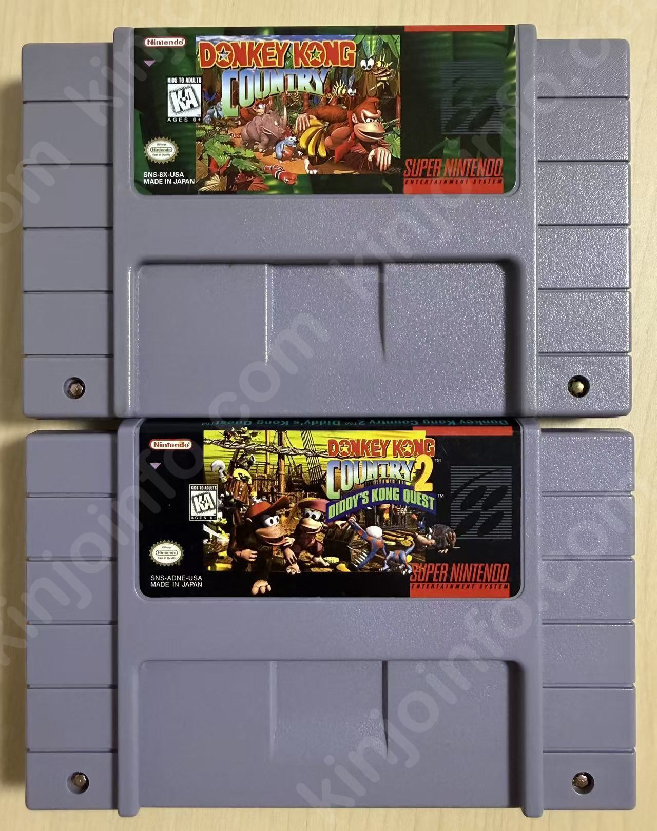 Donkey Kong Country 1 & 2 Set（スーパードンキーコング2本セット）【中古美品・SNES北米版】