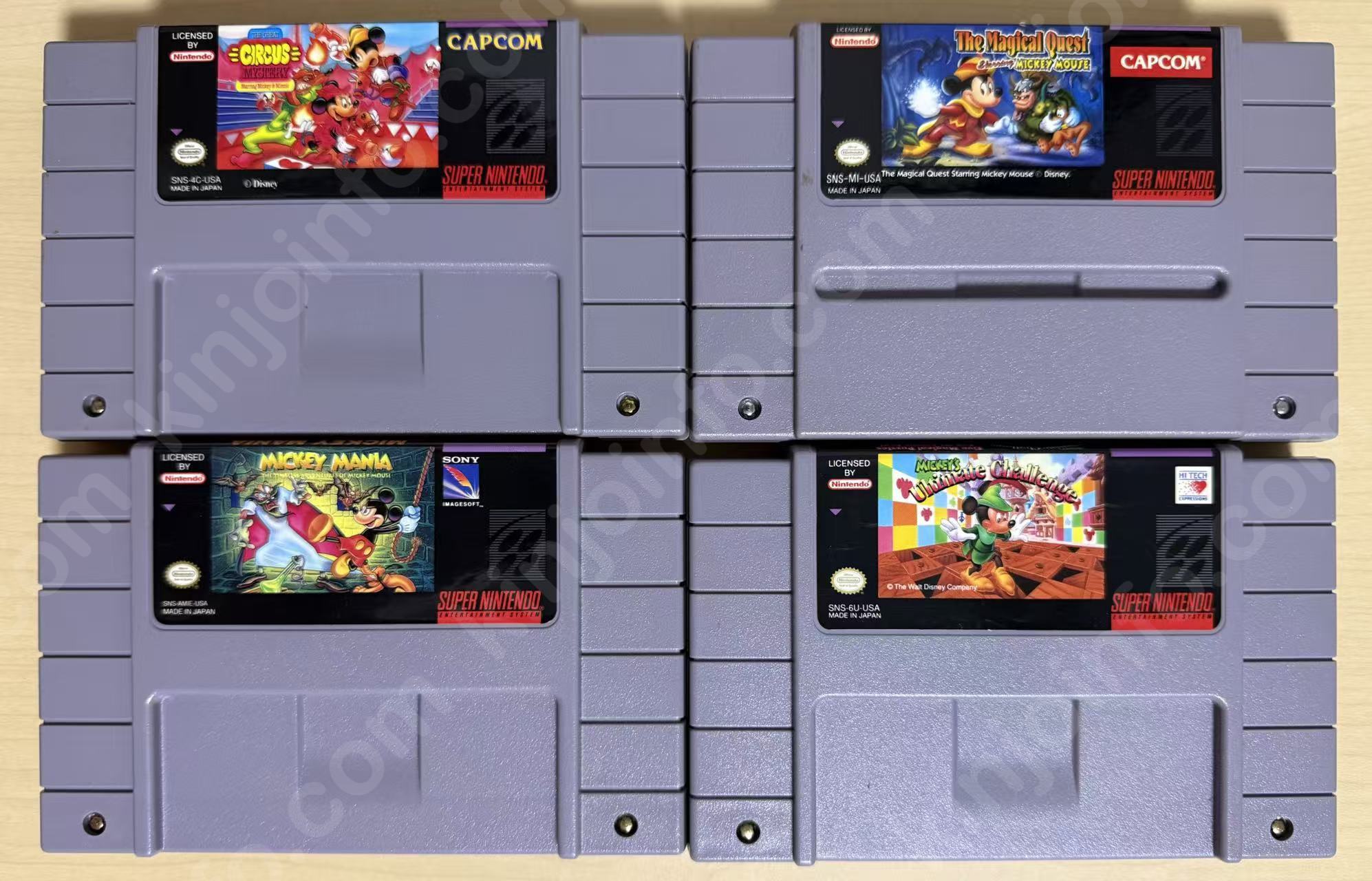 SNES版ミッキー系ゲームソフト4本セット【中古美品・SNES北米版】