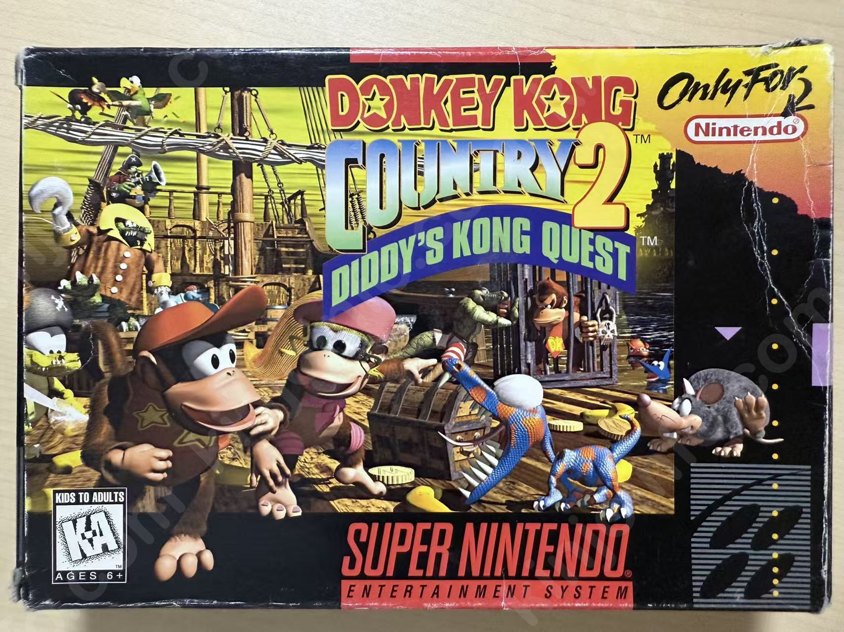 Donkey Kong Country 2: Diddy's Kong Quest（スーパードンキーコング2）【中古美品・SNES北米版】