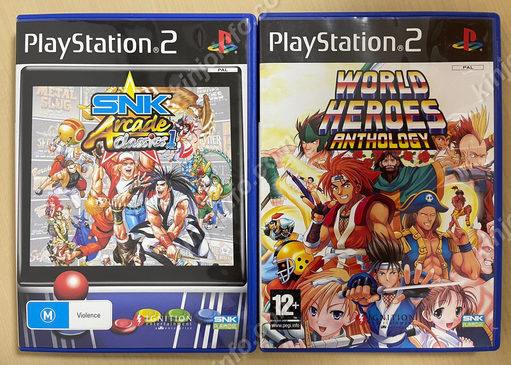 SNK Arcade Classics Vol 1 & World Heroes Anthology【中古美品・PAL版・PS2欧州版】