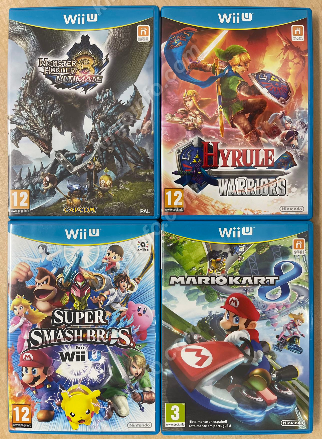 WiiUソフト４本セット【中古美品・PAL版・WiiU欧州版】