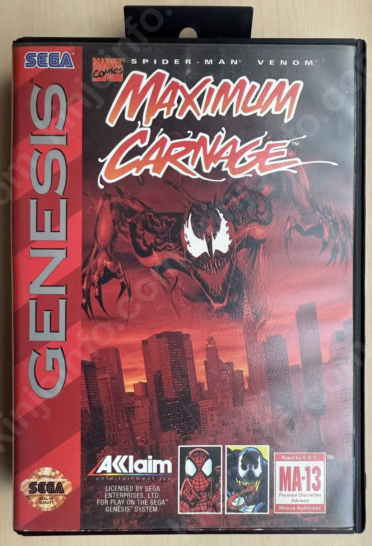 MAXIMUM CARNAGE（スパイダーマン&ベノム カーネイジの逆襲）【中古・赤色版・genesis北米版】