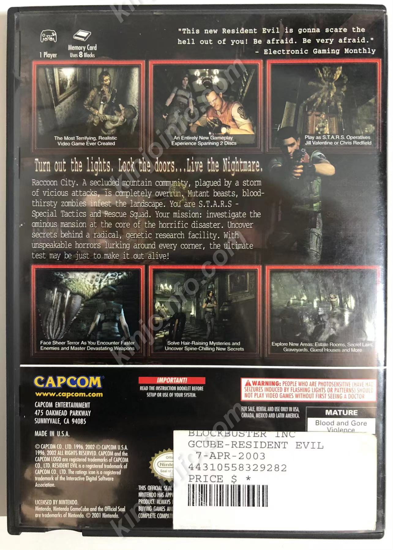 Resident Evil（バイオハザード）【中古・GC北米版】 / kinjoinfo