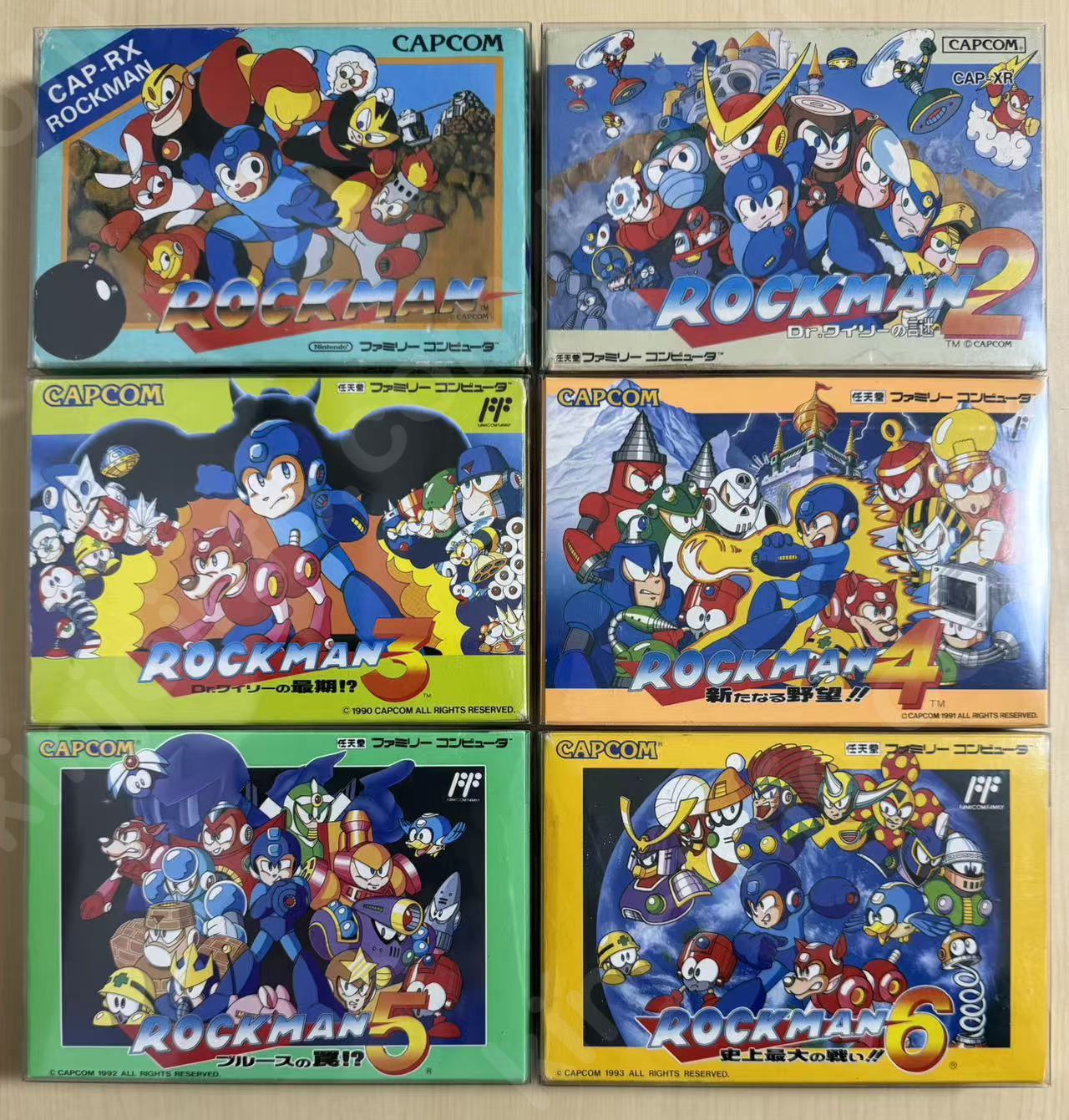 ロックマンシリーズ６作品のセット【中古美品・中古・完品・FC日本版】